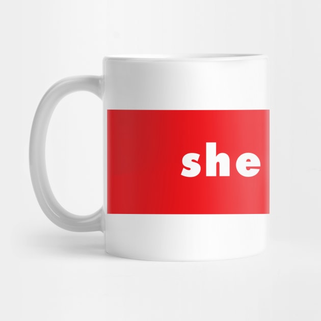 she / her - red by banditotees